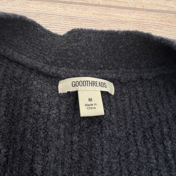 Goodthreads Womens Oversized Boucle Shaker Stitch Cardigan Sweater Navy Blue M - Picture 12 of 15